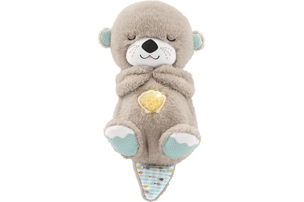 Fisher-Price Ma Loutre Câlins Bonne Nuit Peluche | Peluche Veilleuse Bébé Musicale et Lumineuse | Veilleuse Doudou Bruit Blanc Bébé | Cadeau Naissance Fille et Garçon Nouveau né, FXC66