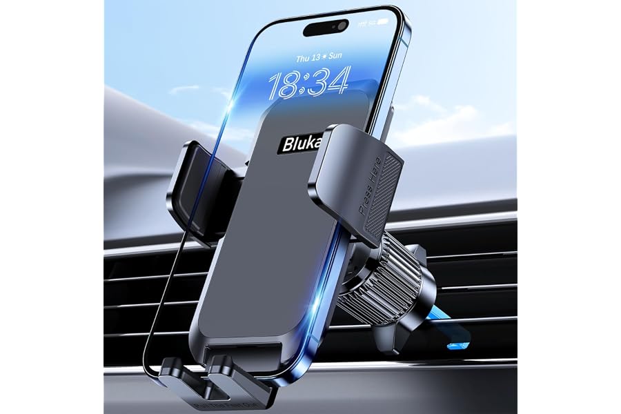Blukar Soporte Móvil Coche, Soporte Teléfono Coche del Aire Ventilación | con Upgraded Clip Estable & 360° Rotación, Lib