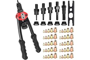 HEALIFE Nietmutternzange Set mit Einpressmuttern - Blindnietmutternzange - 50 Nietmuttern in M3 bis M12 - Ideal für Druckknopf Set mit Zange, Blindnieten Set und ösenzange für Planen - inkl. Muttern Set