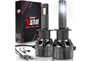 Ampoule H1 LED 120W 30000LM, KATUR 700% Luminosité Ampoule LED H1 6000K Blanc Xénon Plug and Play Taille Mini 1:1 Ampoules H1 LED Voiture, Lot de 2