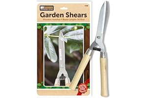 MY GARDEN OUTDOOR LIVING My Garden Hedge Shears - Garden Shear with Non-Slip Wooden Handle & Sharp Carbon Steel Blades - Gardens Shears for Trimming, Pruning & Shaping Bushes, Shrubs, Bonsai & Hedges