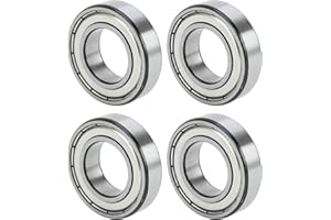 TUZUK 4 pièces de roulements à billes étanches 6205-ZZ, 25x52x15 mm, prélubrifiés en acier chromé, double joints caoutchouc, roulements à billes à gorge profonde 6205ZZ