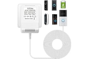 XZGM Türklingel-Transformator, 24 V 500 mA Video-Türklingel-Netzteil für Ring Video Doorbell, Ring Video Doorbell Pro und Ring Video Doorbell 2, kompatibel mit Nest Hello Doorbell (8M Verlängerungskabel)