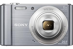 Sony DSC-W810 Fotocamera Digitale Compatta con Sensore Super HAD CCD da 20.1 MP, Zoom Ottico 6x, Video HD, Argento