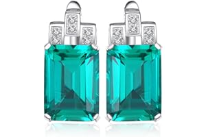 JewelryPalace 7.6ct zielone imitacje szmaragdów Kolczyki ze srebra próby 925 Damskie kolczyki Srebrny kamień szlachetny Dziewczyny Prezent Różowe złoto Złoto