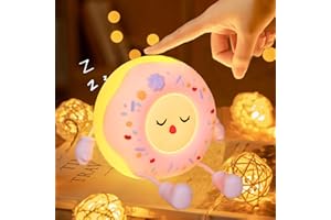 funnyhomestyle Cute Donut Night Light, Gifts for Women Teen Girls Baby, Night Lights for Kids Bedroom, Cute Birthday Christmas Dimmable Touch Silicone Nightlights for Children Toddler