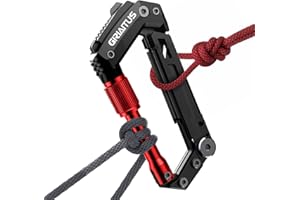 GIRIAITUS Mosqueton Llavero 8en1 Multiherramienta Herramienta Multiusos Con Abridor De Botellas Regla Sierra Destornillador Para Hamaca, Bolsos, Mochila, Camping, Columpio