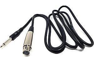 MainCore 2m long 3 pin XLR Female Socket to 6.35mm Mono 2pin Jack Plug Cable Microphone/Instrumental Lead (2m)