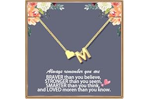 Sranich Heart Initial Necklace Gifts for Women Sister Girls,14K Gold-Plated Necklace,Adjustable Personalized Alphabet Letter Pendant,A-Z Alphabet Pendant Necklaces