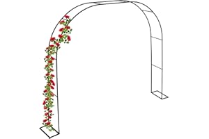Relaxdays Rosenbogen, Metall, HxBxT: 210 x 280 x 40 cm, Torbogen Garten, stabiler Rankbogen für Kletterpflanzen, schwarz