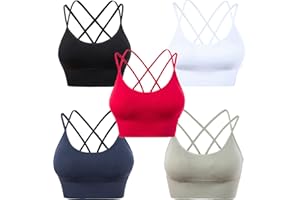 HANERDUN Women's Sports Bra, Yoga Bra with Padding, Seamless, No Underwire and Good Support, Breathable Strap Design, Medium Strength for Fitness, Running, Jogging