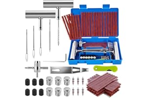 ANVINKU 58PCS Tyre Repair Kit Car, Heavy Duty Puncture Repair Kit Car, Tubeless Tyre Repairs Kits for Motorcycle, Truck, Van, Tractor