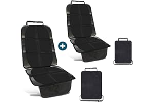 SMARTPEAS 2X Almohadillas para El Asiento del Niño - Negro - Protección De Los Bordes - Calidad para El Asiento del Coche con Ajuste Universal - Adecuado para Isofix, Antideslizante, Fácil De Limpiar Y Seguro