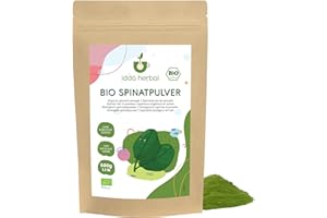 IDDA Herbal Espinacas Orgánicas en Polvo 500g, Hojas de Espinaca Molidas, Colorante Alimentario
