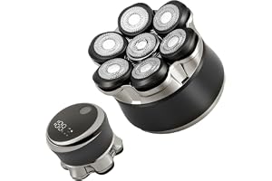 Carehabi Rakhyvel för män, skallrakapparat elektrisk IPX6 vattentät magnetisk 7D svävande med LED-skärm, torr våt tung shaver