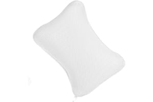 Quuylin Badewannenkissen, mit 2 starken Saugnäpfen, Badekissen für Badewanne, Badekissen mit ergonomischer Passform,Kissen für optimale Nacken Entspannung, entspannende Spa-Grundausstattung (Weiß)