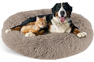 Zvonema Legowisko dla psa, puszyste legowisko dla zwierząt domowych, legowisko dla kota, nadaje się do prania, okrągła, pluszowa miękka sofa dla małych, średnich i dużych kotów, psów (Ø 76 cm)