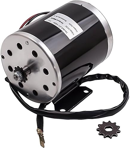 Moteur à Brosse 24V 100W Avec Poulie – MY6812, Aluminium, 2500 RPM, Arbre 8 Mm, Pignon 9 Dents 25H, Pour Scooter, VTT, Karting, Vélo