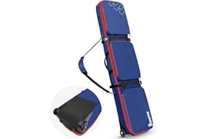 Bosynoy Ski Bag with Wheels, Waterproof Roller Snowboard Bag for Flying Air Travel, 164cm (Extendable to 175 cm) Durable Padded Ski Boot Bag Storage Ski Board Boots, Helmet, Jacket