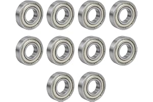 Rowglow 10 stycken 6900zz 6900z kullager 10 x 22 x 6 mm, djupt spårlager 6900-2z 6900 Zz dubbel metallpackning krom stål för