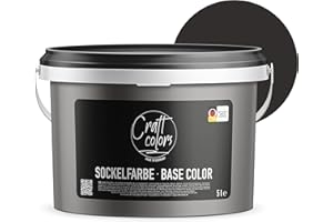 Craft colors Sockelfarbe 5L Anthrazit | hochwertige Farbe für Beton, Mauerwerk, Kellerwand, Fassade & Dachflächen | Nassabriebklasse 1 | Made in Germany | Wetter & UV-Beständig