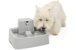 PetSafe Drinkwell Pet Fountain, Best for Medium Size Dogs Households, Easy-to-Clean Design, Filter Included, Grey, 3.7 L