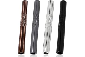 Lumi Zenva Lot de 4 Tubes en Métal Réutilisables de Qualité Supérieure avec Pailles Inox, Paille Métal et Paille Métallique pour Boissons, Cuisine et Utilisation Quotidienne