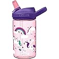 CamelBak Eddy+ 14 oz Kids Water Bottle with Tritan Renew – Straw Top, Leak-Proof When Closed, Unicorns