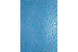 Netuno 5 Deko-Papier mit Muster 180 x 250 mm 150g Motivpapier Blau mit Spitze in Silber orientalisches Papier zum Basteln Selbstgestalten hochwertig einzigartig Dekorpapier Decorative Craft Paper