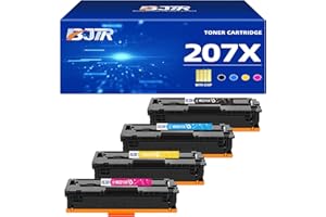 BJTR 207X With Chip Toner Cartridge Multipack Compatible for HP 207X 207A W2210X W2211X W2212X W2213X for HP Color Laserjet Pro MFP M283fdw M255dw M282nw M283fdn M255nw (Black Cyan Yellow Magenta)