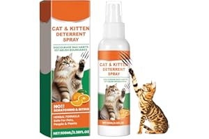 ELIISKINN Cat Repellent Natural Anti-Scratch Cat Deterrent Spray –Safe & Effective for Indoor &Outdoor Use. Protects Furniture, Sofas, Rugs & Restricted Areas, New Formula for Better Behavior Training