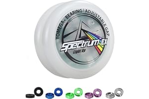 Yomega Spectrum EX yoyo con LED multicolor+6 modos de iluminación de colores. Profesional yo-yo diseñado para trucos de looping, con 5 ajustes de Gap Best yoyos Performance Answer para jugadores de 2A