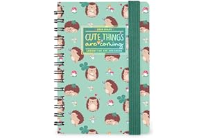 Legami - Agenda semanal con espiral pequeña 2026, Hedgehog, 12 meses pequeño, cierre con elástico, agenda de enero de 2026 a diciembre de 2026, en papel FSC certificado, 8,5 x 13 cm