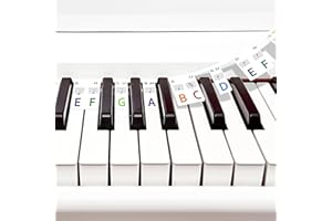 UQQU Premium Piano Keyboard Stickers, Removable Note Labels for Beginners, 88-Key Full Size, Easy to Apply and Remove,Enhance Learning and Playing Experience,No Need Stickers,Reusable - Rainbow Colors