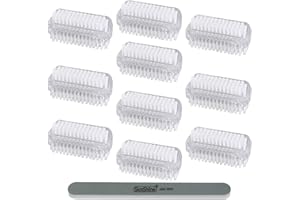 WGDVVJV 10 Pcs Double Sided Nail Brush Nail Brushes for Cleaning Nails mit 5 Pcs Nail Files, Nail Clean Brush, Nail Scrubbing Brush for Hands, Toes Nails