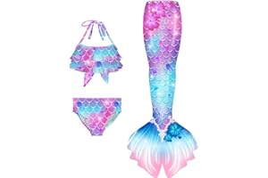 DAPONGZHI 2025 Bikini Trajes de Baño Niña 3 Piezas Bañadores de Playa Bañador Bikini Bebé Conjunto Verano con Falda Playa Tankini Niñas Conjuntos Performance 4-13 Años