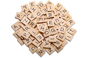 LPXVNJ 200 Pcs Scrabble Letters, Wooden Letters for Crafts, Scrabble Letters for Crafts, Exquisite & Durable Wooden Scrabble Letters, for DIY Wood Gift Decoration and Scrabble Crossword Game