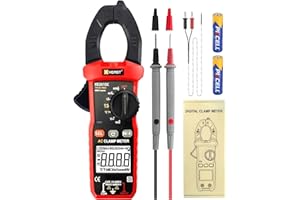 XEAST Stromzange Multimeter, True-RMS 4000 Zähl Auto Range Zangenamperemeter, Strommesszange für die Messung AC/DC-Spannung, AC-Strom Temperatur Widerstand Kapazität Kontinuität Diode NCV