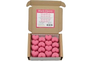 RS Wellness Black Cherry Highly Scented Wax Melts - 16 Heart Wax Melts Gift Set - Highly Scented Handmade Home Fragrance - Vegan & Pet Friendly