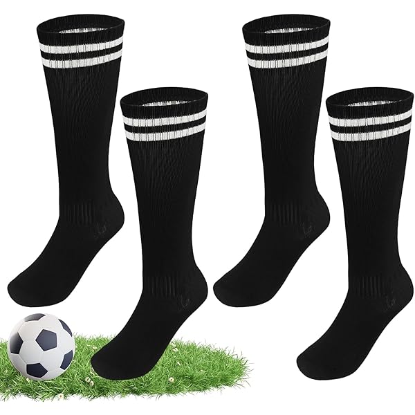 Chaussettes Sport Longues élastiques Unisexes Abeillo - Lot De 2 Paires De Chaussettes De Football Pour Enfants - Confortables Et Résistantes Chaussettes Entraînement Unisexe
