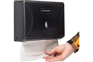 Mind Reader Dispensador de Toallas de Papel multipliegue, Soporte para Toallas de Papel, baño, Montaje en Pared, Color Negro, 3.75 x 10.5 x 14 Pulgadas