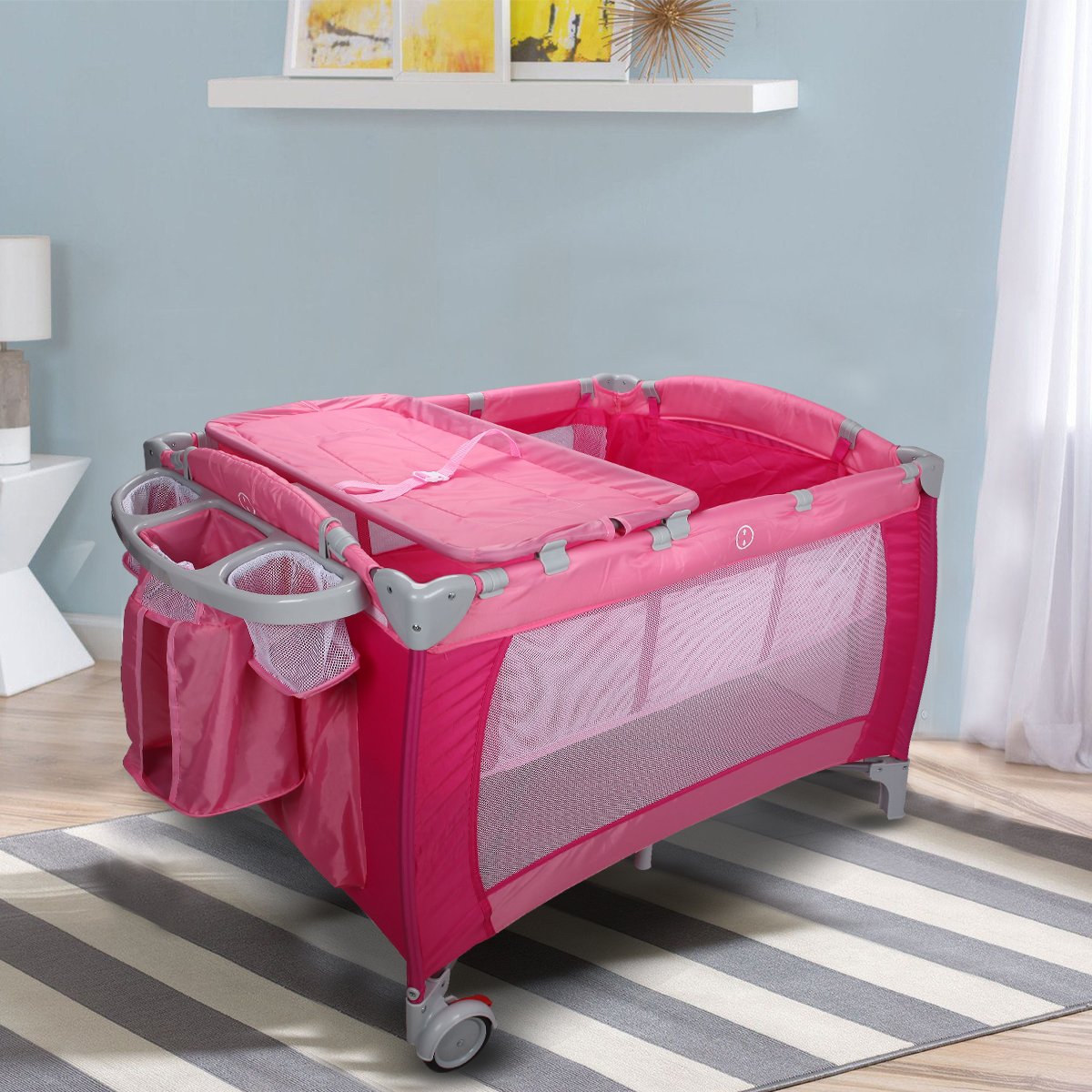 costway travel cot