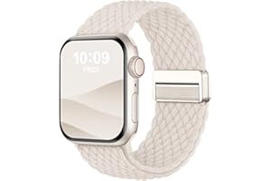 Geflochtenes Armband Kompatibel mit Apple Watch Armband 40mm 41mm 42mm 38mm 45mm 44mm 46mm 49mm,Elastisch Sport Nylon Armbänder mit Magnet Verschluss für iWatch SE 3 2 1 Series 11 10 9 8 7 6 5 4 3