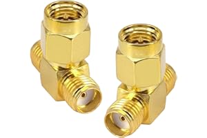 YILIANDUO SMA Splitter Adaptador Tipo T SMA Macho a Doble Hembra 50 Ohm FPV Antena Adaptador para la Antena Drone RF Equipo de Prueba SDR Equipo FPV Radio 2 Pack