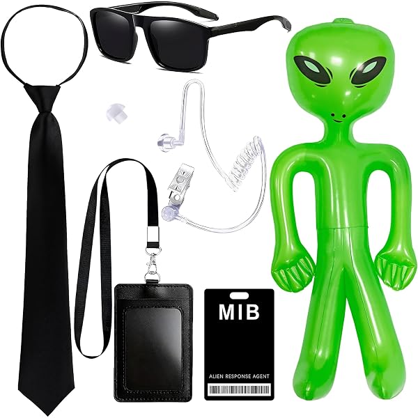 Set Costume Agente Segreto - Occhiali, Cravatta, Portacarte, Auricolare Finto E Accessori Per Travestimenti