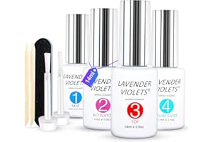 ‎LAVENDER VIOLETS Lavender Violets Acryl-Dip-Pulver-System Dipping Powder Gel Liquid Set Essentials Kit 14ml/ Base&Top Coat,Aktivator,Brush Saver Nagelfeile Acrylic Nail Glue Maniküre Pediküre J775