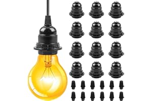 12 stycken E27-sockel svart, vintage Edison E27 lampsockel lampsockel av plast, retro ljus bakelit-sockel hårt skal, lamphållare för bord, golvlampa, taklampa