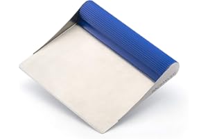 Rachael Ray 51679 Gadgets Stainless Steel Pastry Scraper/Bench Scrape/Kitchen Tool for Baking and Cooking/Dishwasher Safe, Blue