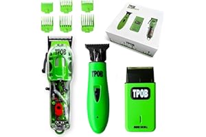 TPOB Slime 2 Barber Hair Clippers Trimmer Shaver Set for Men with Matte Green Case and X Fade Blade (Slime)