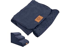 Myiosus Waterproof Dog Stairs Cover, 3-Steps Removable & Washable Dog Ramps Cover, Blue, Size 60 x 40 x 40 cm